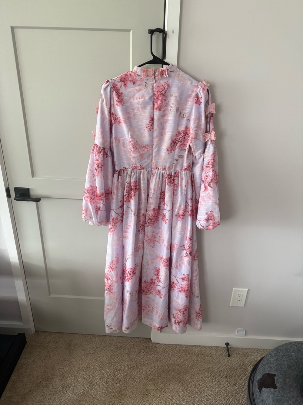 Ina Pink Floral Maxi Dress with Puff Sleeves - Picture 3 of 4